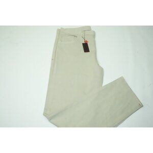 Isaia Twill Cotton Blend Light Khaki Brown Mens Pants Sz 48R Brand New